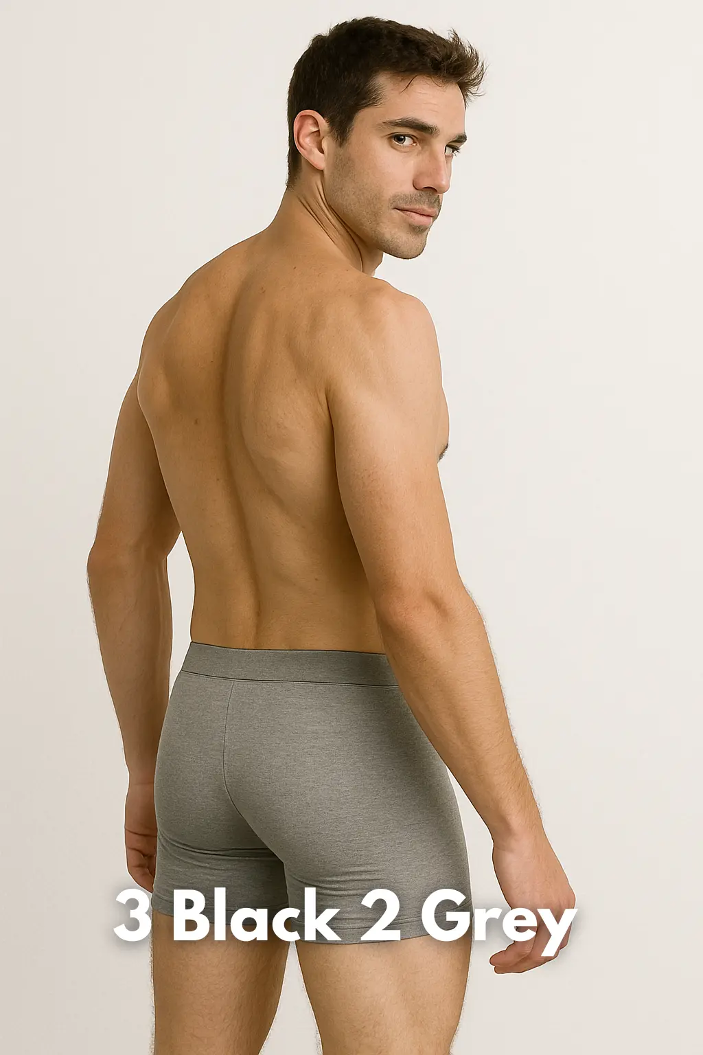 5-Pack black/grey Men's Bamboo Boxers Moku