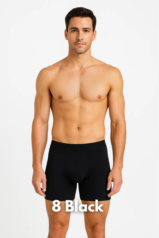 8-Pack black Men's Bamboo Boxers Moku